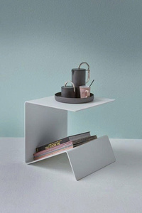 Creative Metal Side <b>Table</b> with Magazine <b>Storage</b> Rack Modern <b>End</b> <b>Table</b> for Living Room Bedroom Use - Product Image 5
