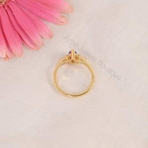 Natural Tanzanite Marquise Engagement Ring 925 Sterling <b>Silver</b> & <b>Solid</b> Gold Fine Jewelry OEM ODM Wholesale Supplier - Product Image 4