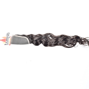 Extensions de cheveux humains naturels indiens 100% Deep Wave, non colorés, non traités, avec closure 5*5, double trame fabriquée à la machine. - Product Image 2