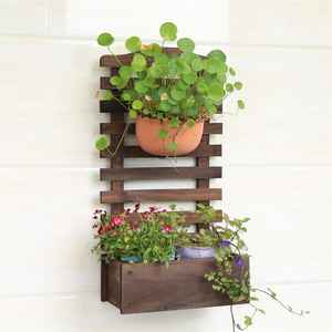 Jardinière suspendue en bois naturel pour l'intérieur et l'extérieur, balcon, décoration rustique, porte-plantes, décoration de jardin à domicile - Product Image 1