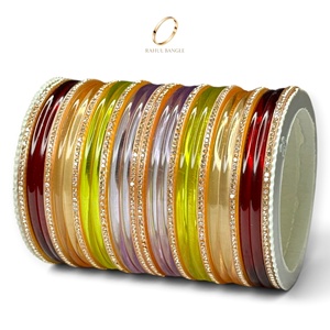 Colorful Glossy Acrylic Kashmiri Bangle <b>Bracelets</b> <b>Stack</b> Crystal Bangles for Women Party Wedding Indian Jewelry Wholesale - Product Image 1
