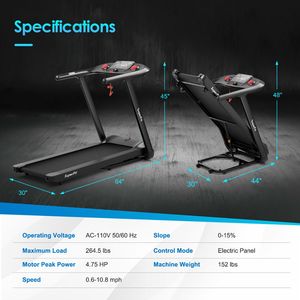 Caminadora Plegable de 4.75 HP con Pantalla Táctil y Programas Preestablecidos para Entusiastas del Fitness - Product Image 5