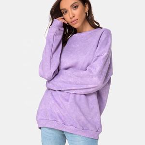 OEM Design personnalisé Sweat-shirt en violet délavé à l'acide surdimensionné Casual Wear Vintage Unisex Winter Pullover Sweater - Product Image 1