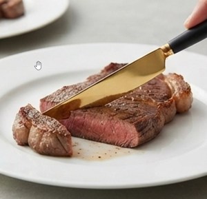 Ensemble de couverts minimalistes en or avec manches noirs et blancs, compatibles lave-vaisselle, pour une utilisation sur table de mariage - Product Image 5