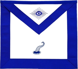 Tablier maçonnique violet et blanc avec symbole brodé pour artisanat, tablier personnalisé avec logo et bordure bleu bordeaux pour artisanat - Product Image 3