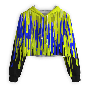 Sibrin Sudadera con Capucha de Manga Larga para Mujer, Calidad Premium, con Logotipo Personalizado, Estilo Crop Top, Hombros Caídos, con Cordón Ajustable - Product Image 6