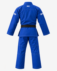 SHH Blue BJJ Gi Uniform Pearl Weave Cotton Kimono with <b>Black</b> <b>Belt</b> for Adults Training and Competition - Product Image 2