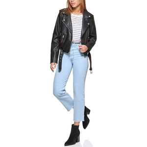Women's Winter Knitted Leather Jacket Zipper High Quality Eco-Friendly Breathable Top Selling Wholesale International Brand - Product Image 4