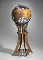 Achetez des globes nautiques avec support, en métal, finition polie, design antique, pour la décoration.