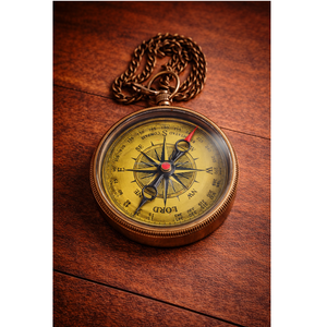 Brújula de Bolsillo de Latón con Cadena, Buscador de Dirección Náutico Vintage, Brújula Decorativa Clásica - Product Image 1