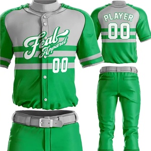 Camiseta de Béisbol Peak Apparel para Hombre, Verde Gris, Sublimada, Manga Corta, Transpirable, Corte Regular, Uniforme de Equipo para Todas las Temporadas - Product Image 1