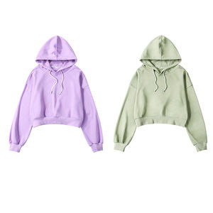 Wholesale Woman Clothing Yoga <b>Workout</b> Gym High Quality Winter Athletic Sports Cotton Top Crop <b>Hoodie</b> Women - Product Image 2