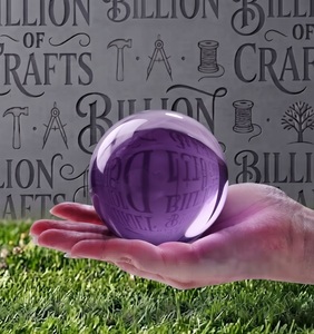 Sphère en résine violette, globe d'eau artistique, boule décorative ronde pour l'artisanat et la présentation de collection - Product Image 1