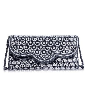Bolso de Mano de Terciopelo Bordado a Mano para Mujer, Bolso de Fiesta Textil con Cuentas, Rectangular, para Noche o Boda, Personalizable - Product Image 3