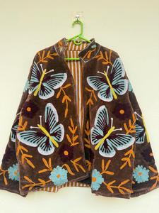 <b>Women</b> Traditional Suzani <b>Velvet</b> <b>Jacket</b> Handmade Festival Winter Coat Boho Fashion Outerwear Short Outerwear - Product Image 5