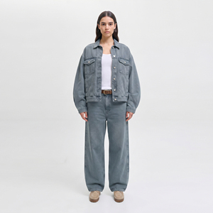 Custom Denim 2-Piece Jeans <b>Jacket</b> and Pants Set Wash Fashion Jeans Logo <b>Jacket</b> Pants Autumn Denim Sets Manufacturer - Product Image 1