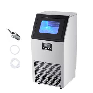 Macchina per il Ghiaccio Commerciale da Cucina in Acciaio Inossidabile, da Banco, 100 Libbre/24h, 45 Cubetti/Ciclo, Capacità di Stoccaggio 28 Libbre - Product Image 1