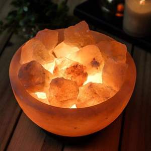 Lampe en sel rose de l'Himalaya USB avec mini-pieces en forme de cœur pour un éclairage douillet au bureau et dans la chambre - Product Image 4