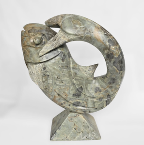 Elegantly carved soapstone <b>flower</b> sculpture displaying detailed petal textures, available at wholesale prices. - Product Image 3