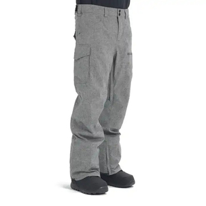 Pantalon cargo imperméable gris pour homme, poids moyen, polyester, style décontracté, poches latérales, fermeture boutonnée, vêtements d'hiver - Product Image 2