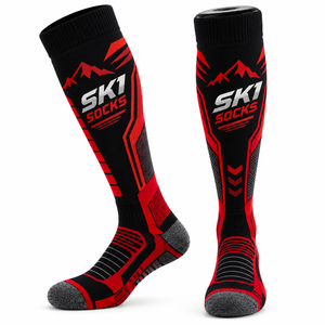 TI-101 Custom <b>Knee</b> <b>High</b> Thermal Snow Socks Spandex/Nylon/Cotton Breathable Sweat-Absorbent Eco-Friendly OEM ODM Manufacturer - Product Image 1