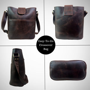 Brown Handmade Genuine Leather Crossbody Bag for <b>Women</b> | Casual Shoulder & Messenger Handbag - Product Image 2