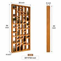 Modern Wooden Freestanding Room Divider Partition Shelf Open Shelf 65mm Thick Custom Decorative Partition Wall Commercial Office