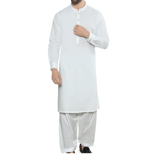 Robe Mehndi de haute qualité de couleur blanche, shalwar kameez pour homme, tenue de mariage, élégante, 100% viscose, fabriquée au Pakistan, salwar kameez de fête - Product Image 1