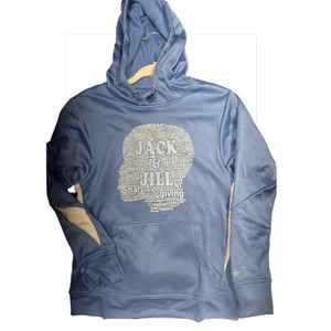 Sweat-shirt à capuche bleu royal Jack and Jill avec motif collage de mots et sweat-shirt élégant pour hommes, femmes et adolescents, vêtement décontracté - Product Image 2