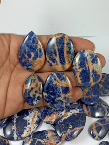 Cabujones de Sodalita Natural de Alta Calidad en Diversas Formas con Base Plana, Piedras Preciosas de Sodalita al por Mayor, Todos los Tamaños Disponibles - Product Image 2