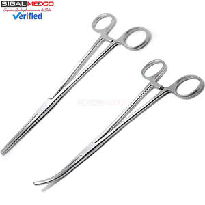 Pinzas Hemostáticas Kelly con Bloqueo, Rectas y Curvas, de 5-1/2 Pulgadas, Paquete de 2 Instrumentos Quirúrgicos - Product Image 2