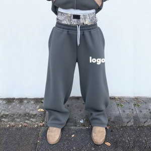 Autumn Winter <b>Men's</b> <b>Work</b> Pants New European American Style Elastic Casual Mid Fleece Anti-pilling Jogger <b>Trousers</b> - Product Image 1