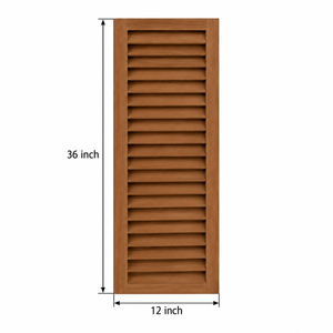 Volets extérieurs à persiennes brunes sur mesure pour la décoration de cottages et de fermes, volets en bois massif - Product Image 2