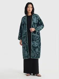 Chaqueta Larga de Terciopelo y Algodón Bordada de Primera Calidad, Diseño Floral Colorido, Estilo Bohemio, Manga Larga, Ropa de Abrigo para Invierno - Product Image 3