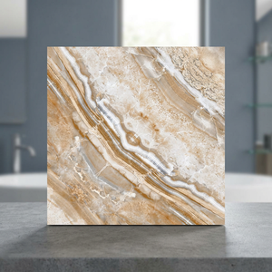 Azulejos de porcelana digitalizada esmaltada Vistaar Grey de 600x600 mm con acabado rústico de mármol para los mercados globales de azulejos, diseño Bookmatch. - Product Image 3