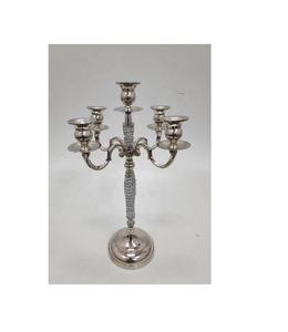 Bougeoir en métal en aluminium de décoration de maison et de mariage de vente chaude avec le pot de bougie fait main de finition en laiton de 7 bougies - Product Image 5