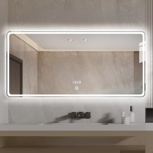 Cermin kamar mandi khusus hotel mewah cermin pintar LED sakelar sentuh anti-kabut persegi panjang - Product Image 4