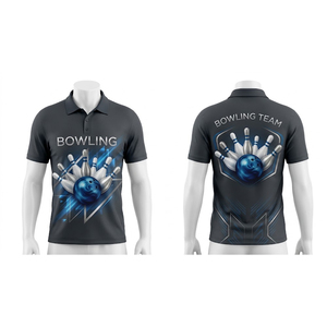 เสื้อโปโลโบว์ลิ่งแบบกำหนดเอง น้ำหนักเบา ระบายความชื้นได้ดี ชุดกีฬาสำหรับการแข่งขันและการฝึกซ้อมโบว์ลิ่ง สวมใส่สบาย รับผลิตแบบ OEM ODM - Product Image 1