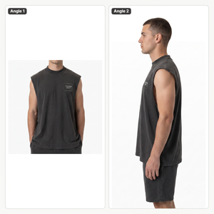 Camiseta sin mangas personalizada para hombre, estilo vintage, de algodón, corte muscular, para gimnasio, OEM, con aberturas en los brazos - Product Image 3