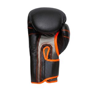 Wholesale <b>Foam</b> <b>Padding</b> Black Orange Boxing Gloves Contrast Piping Leather High Impact Water Proof Protective Gear For Kickboxing - Product Image 2