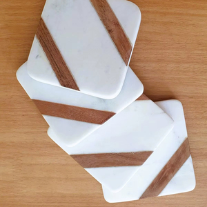 Sous-verres en marbre et bois de haute qualité, nouveau design, accessoires de décoration de table, tapis et coussinets en gros - Product Image 1