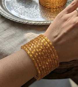 Conjunto de Brazaletes de Cristal con Forma de Gota de Agua, Estilo Bohemio, Moda Islámica Morada, Joyería para Mujer, Regalo - Product Image 3