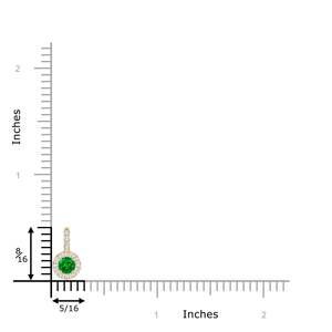 14K <b>Solid</b> <b>Gold</b> Natural Emerald Emerald <b>Pendant</b> With Bar-Set Diamond Halo Classic Fine Jewellery Anniversary Gift For Her 2026 - Product Image 2