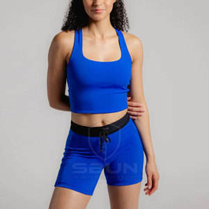 Elastic Waist Knitted Spandex/Polyester Quick Dry Breathable Skinny Fit Eco-Friendly High Waist <b>Women</b> <b>Compression</b> <b>Shorts</b> - Product Image 5