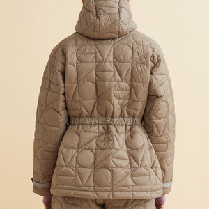 Lightweight Waterproof Women's Winter Puffer Jacket with Detachable <b>Hat</b> Blazer Style Custom <b>Stand</b> Collar Polyester/Nylon Shell - Product Image 4