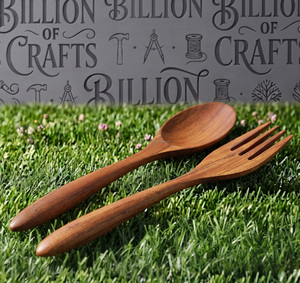 Ensemble de cuillères et fourchettes en bois de qualité supérieure, fabriquées à la main, en bois naturel, ustensiles de cuisine, vaisselle de table, qualité d'exportation - Product Image 2