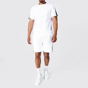 New OEM Gym Summer Breathable Sports Suit Loose Fitting T-Shirt Short Sleeved Cotton Casual Men's T Shirt Short <b>Set</b> - Product Image 3