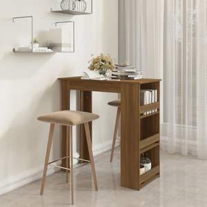 Mesa de Bar Mediana de Madera de Roble Sintético Marrón, Diseño Moderno para Cocinas y Salas de Estar - Product Image 1