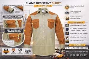 Camisa de Alta Visibilidad FR para Hombre, Manga Corta, Multicolor, Ignífuga, Protección de Nivel 300-500C, Resistente al Calor, Ropa de Seguridad para Soldadura - Product Image 2