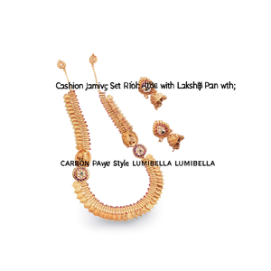 Fashion Jewelry Set Coin Style Long Haram with Lakshmi Peacock Embellishment - Product Image 2
